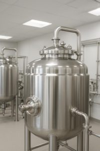 مخزن استیل دارویی براق در محیط بهداشتی و صنعتی مناسب نگهداری و تولید دارو