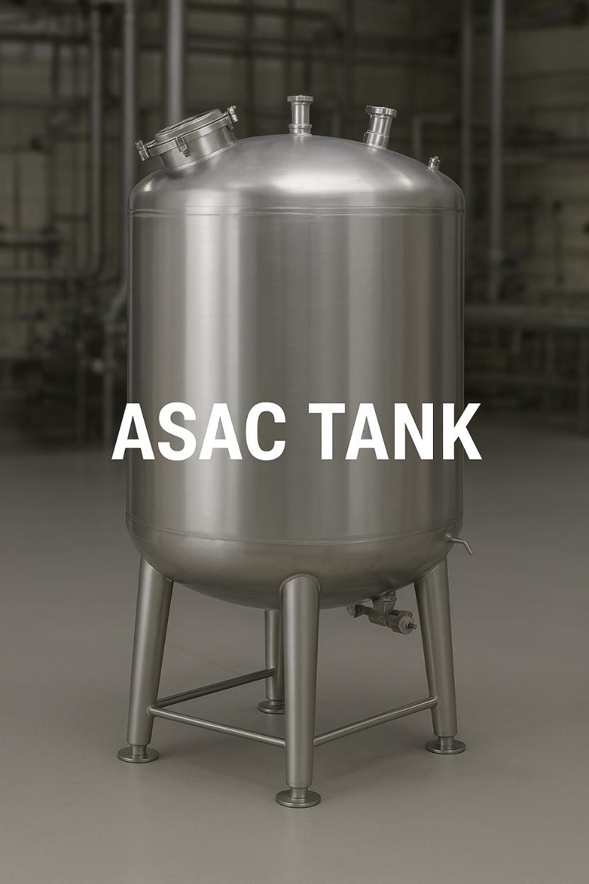 مخزن استیل مواد شیمیایی آساک تانک، مقاوم در برابر خوردگی و مناسب برای صنایع دارویی، غذایی و شیمیایی