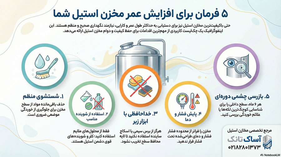 اینفوگرافیک برای صفحه تفاوت مخزن استیل304و316