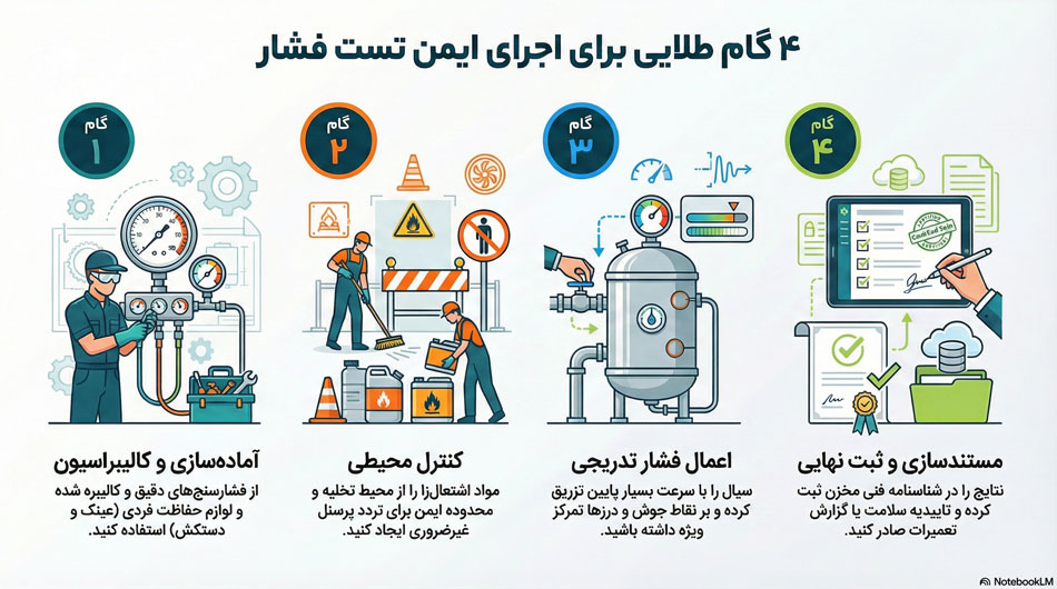 اینفوگرافیک برای صفحه تست مخزن استیل