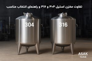 مقایسه مخزن استیل ۳۰۴ و ۳۱۶ در محیط صنعتی – آساک تانک