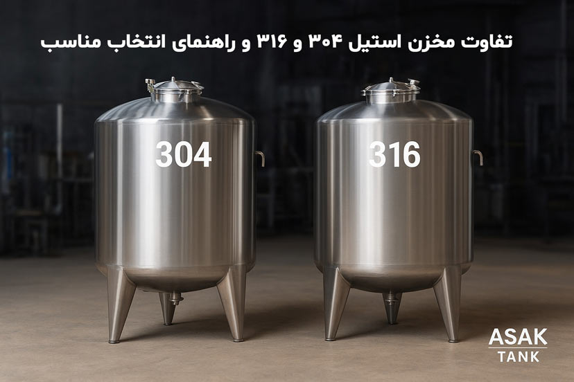 مقایسه مخزن استیل ۳۰۴ و ۳۱۶ در محیط صنعتی – آساک تانک