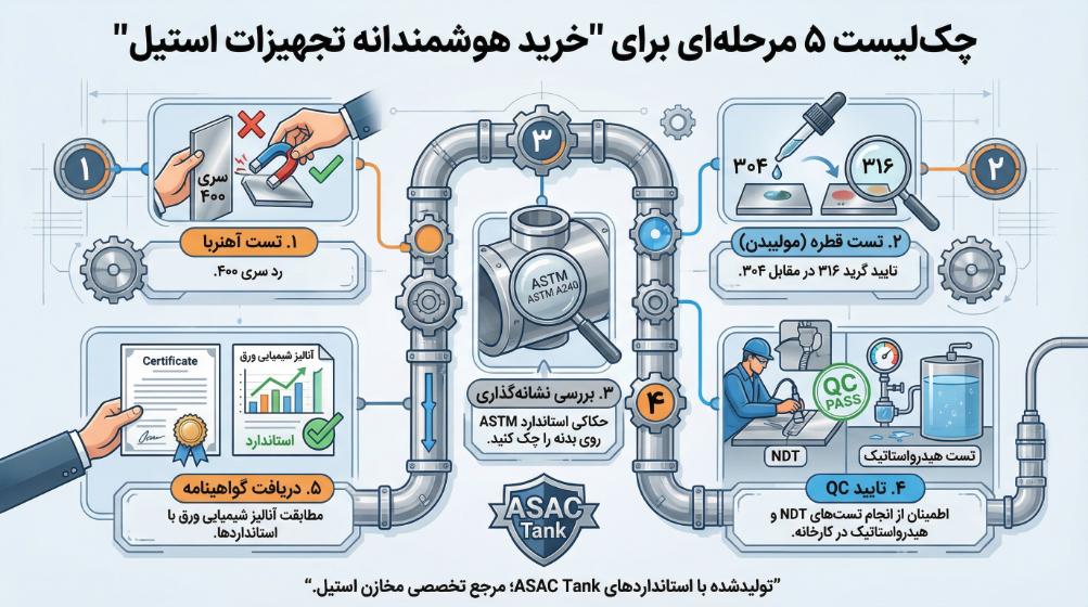 ۵ روش عملی تشخیص کیفیت و گرید استنلس استیل قبل از خرید
