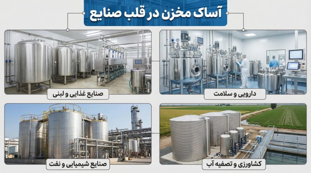کاربرد مخازن ذخیره در صنایع مختلف