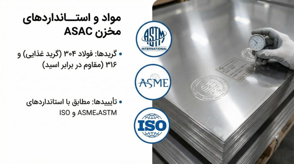 اینفوگرافیک استانداردها و متریال مخزن پروسس 